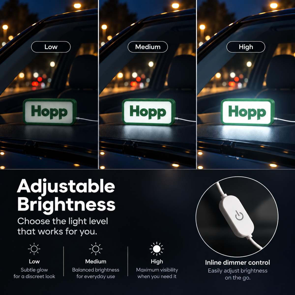 HOPP LED Car Sign